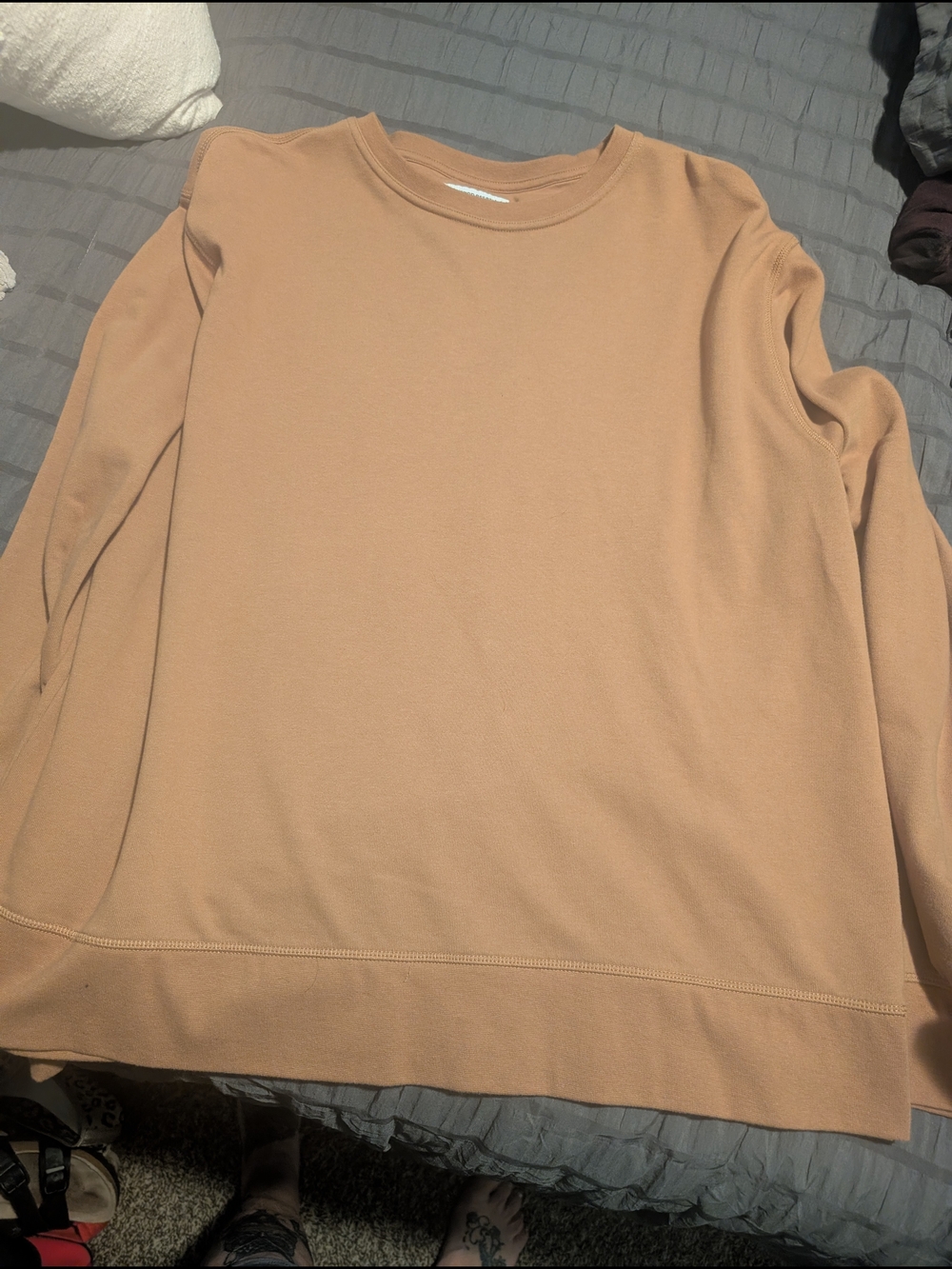 Casual Long-Sleeve Pullover Sweatshirt - Peach